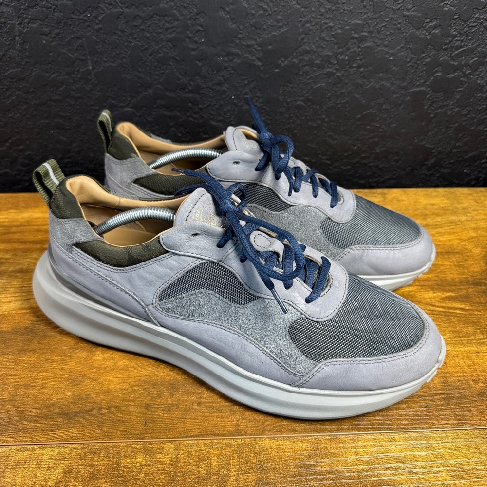 Johnston & Murphy Collection 24-6279 Gray Leather Mesh Sneakers Mens 11.5 M